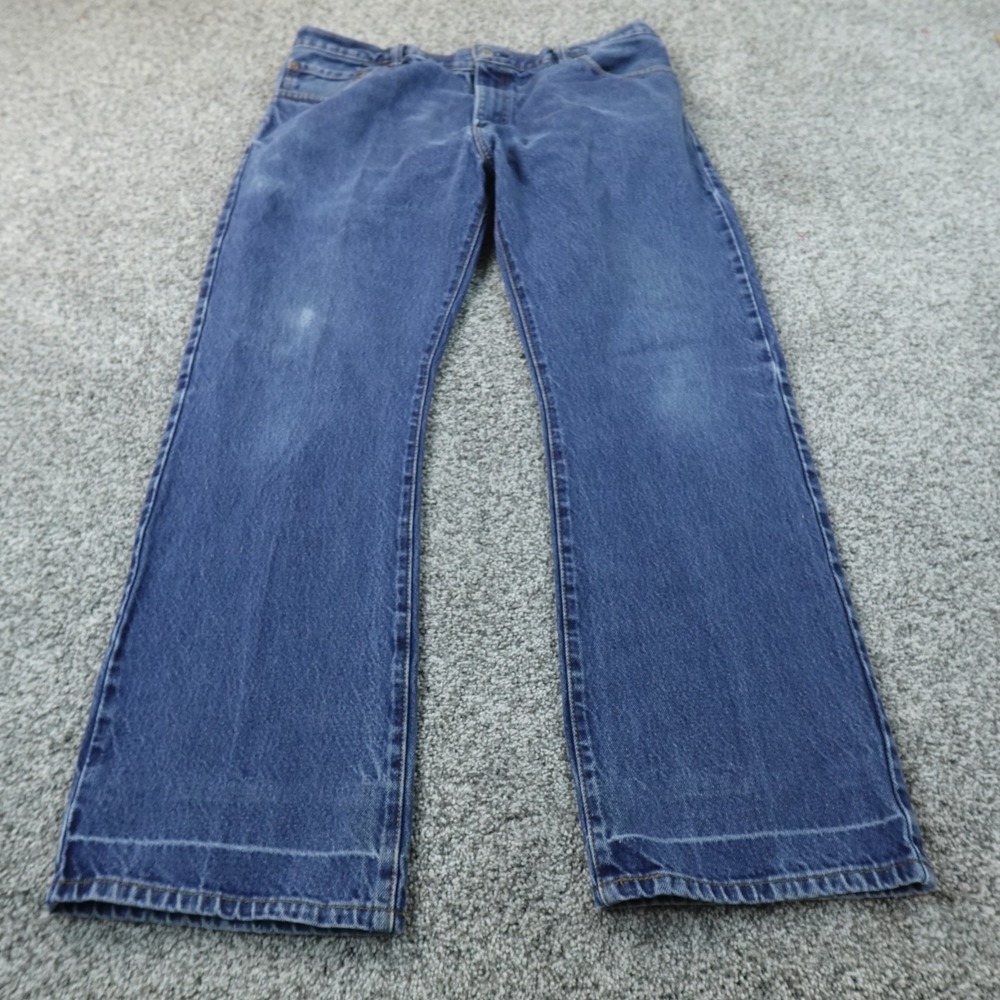 VTG Levis Jeans Mens 38X30 Dark Blue Denim Pants 517 Boot Cut Cowboy Western Y2K